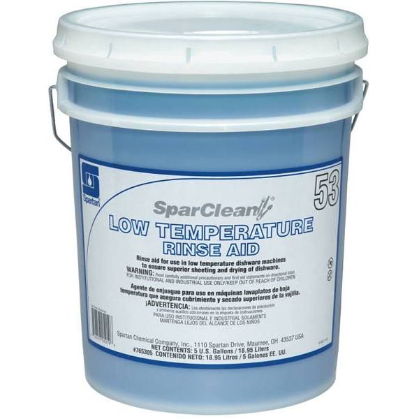 Spartan SparClean Low Temperature Rinse Aid 53, Mild Scent, 5 Gal.