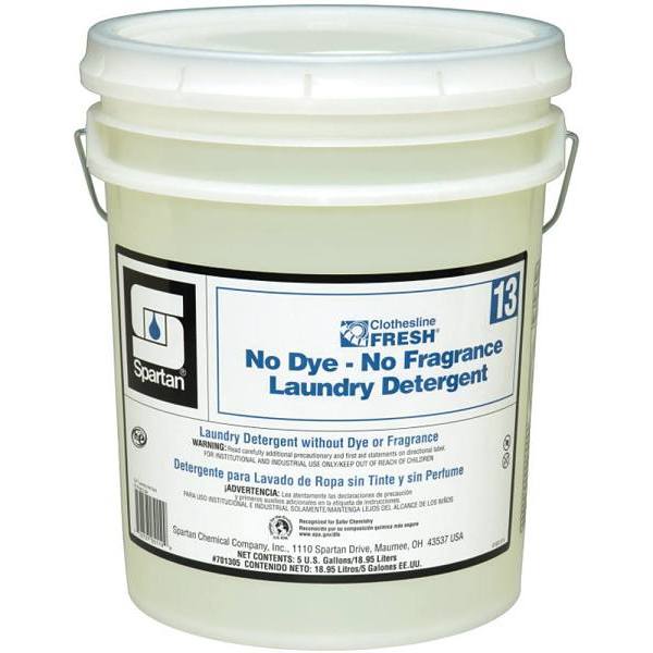 Spartan Clothesline Fresh, Laundry Detergent 13, No Dye-No Fragrance, 5 Gal