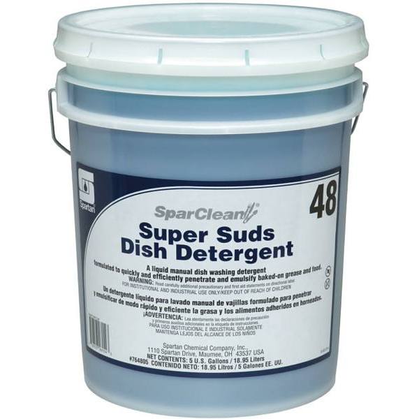 Spartan SparClean Super Suds 48, Dish Detergent, Clean Scent, 5 Gal.