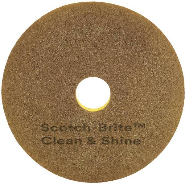 Scotch-Brite 20" Clean and Shine Tan Polishing Floor Pad, Case Of 5