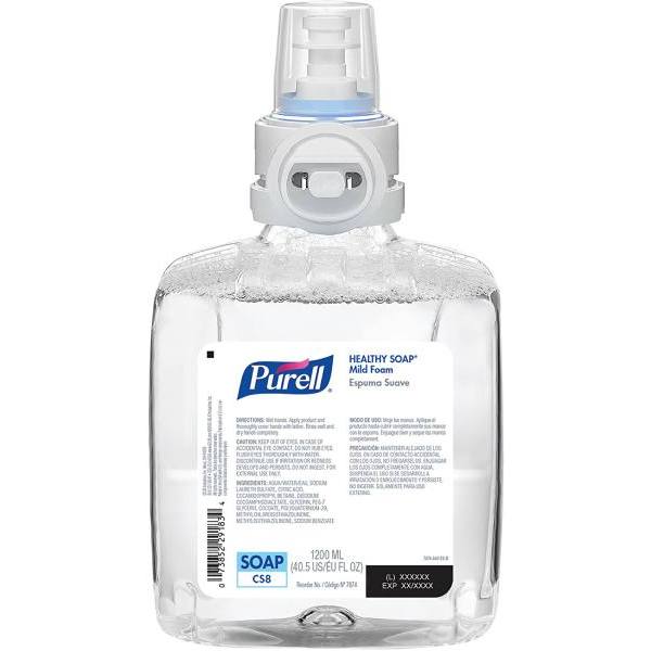PURELL Cs8 Fragrance-Free Mild Foam Hand Soap Dispenser Refill, 1200ml , Case Of 2