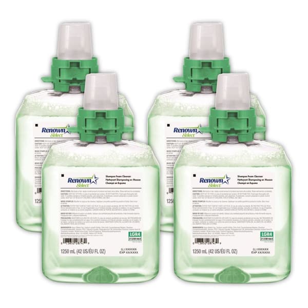 Renown Fmx-12 & Rb4 1250 mL Hand, Hair & Body Wash Cucumber Melon Scent Foam Refill For Renown Rb4 Dispensers, Case Of 4