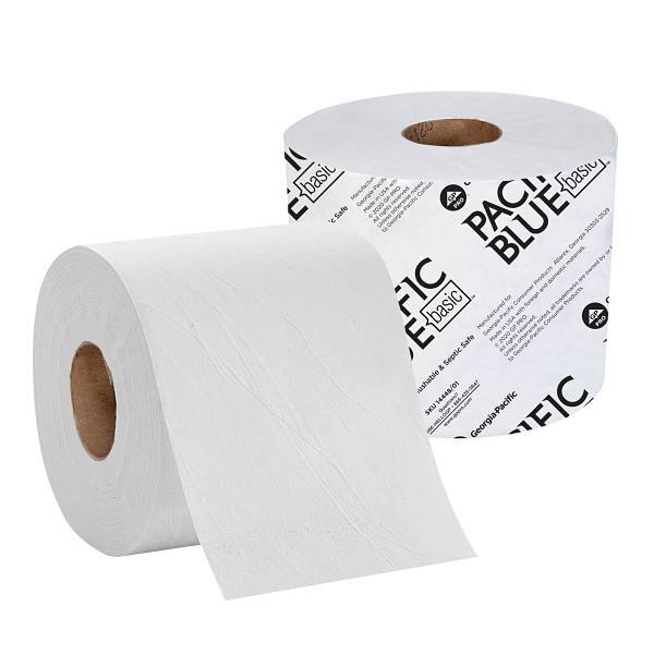 Pacific Blue Basic™ 1-Ply High Capacity Jumbo Toilet Paper (48 Rolls-Case)