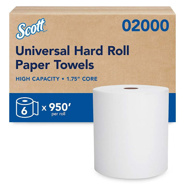 Scott 1.75 In. Core Hard Roll Paper Towel 950/Roll, Case Of 6