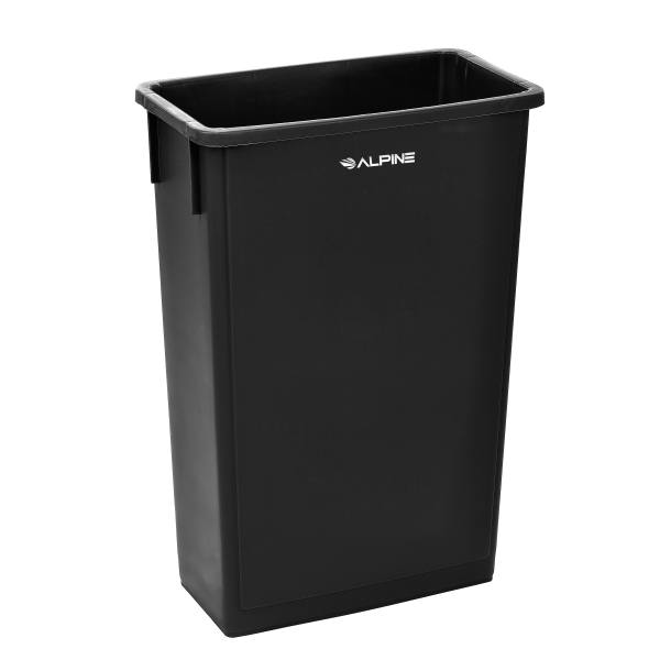 Alpine Industries Slim 23 Gal Black Waste Receptacle Can Package Of 3
