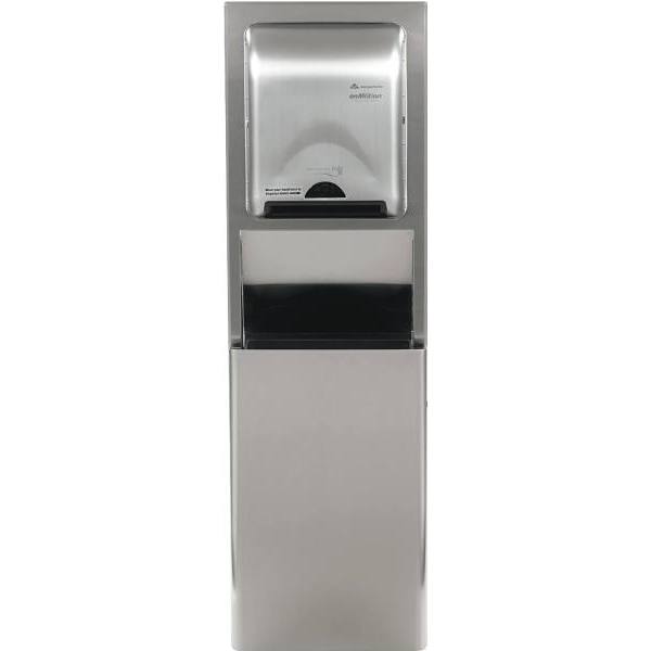 enMotion And Pacific Blue Ultra Recessed Trash Receptacle, 12 Gallon Capacity, Stainless Steel