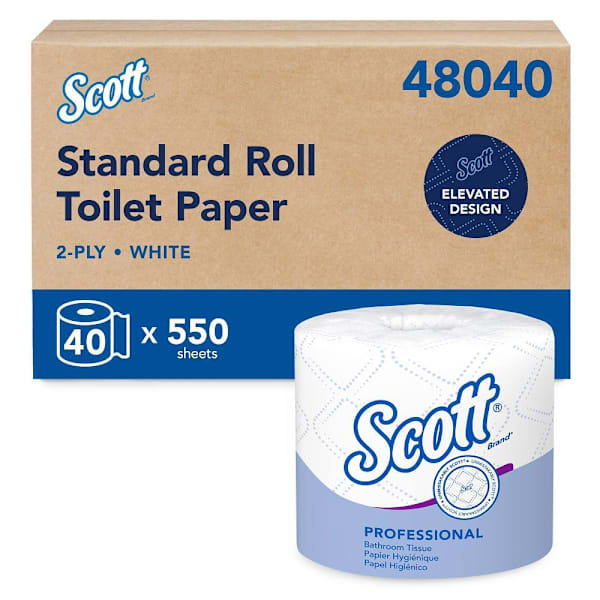 Scott 2-Ply Individually Wrapped Standard Roll Toilet Paper, 40 Rolls Case Of 40