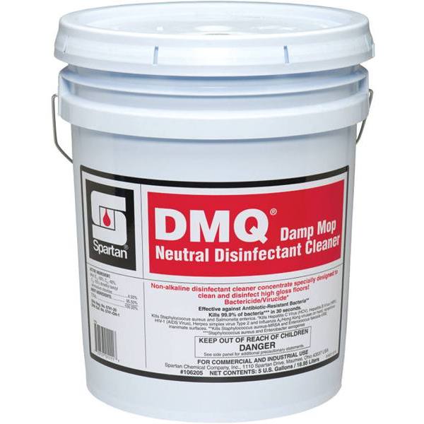 Spartan DMQ One Step Cleaner/Disinfectant, Lemon Scent, 5 Gal