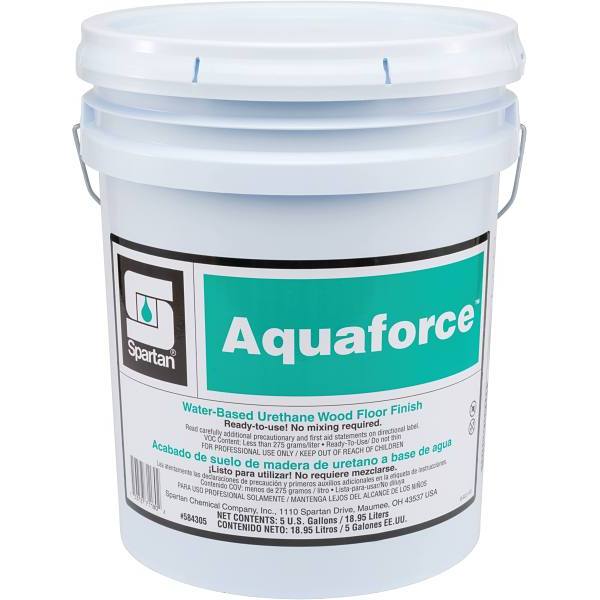 Spartan Aquaforce Water-Based Urenthan Wood Floor Finish, 5 Gal
