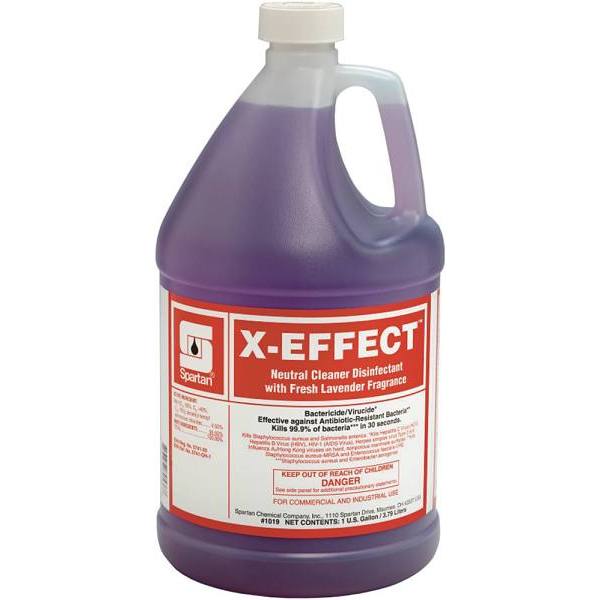 Spartan X-EFFECT One Step Cleaner/Disinfectant, Fresh Laven, 1 Gal, Case Of 4