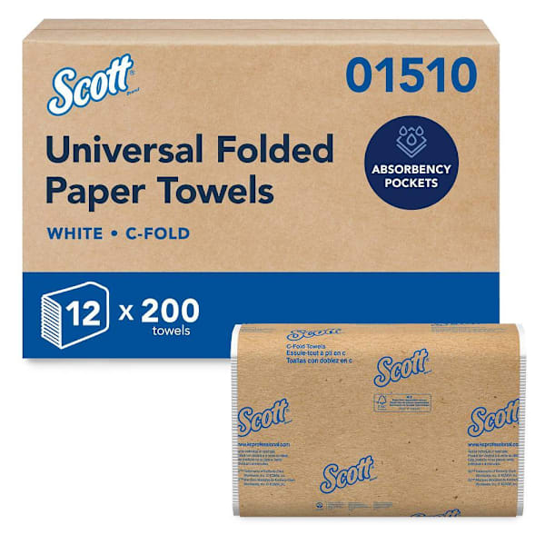 Scott Essential C-Fold Paper Towels Absorbency Pockets 12 Packs-Case Carton Of 12