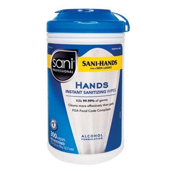 Sani Professional Hands Instant Sanitizing Wipes 300/Canister, Carton Of 6