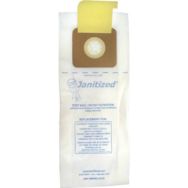Janitized Cleanmax Pro Vacuum Bag And Filters, Package Of 10