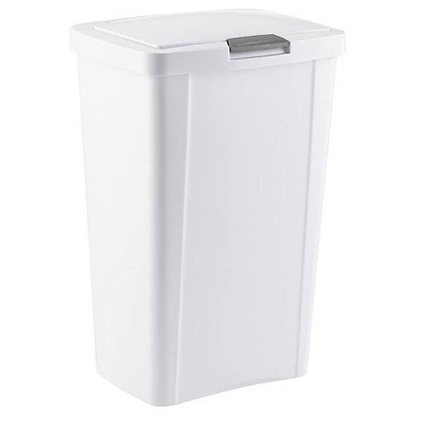 Sterilite 13 Gallon White Wastebasket W/Touch Lid Package Of 1