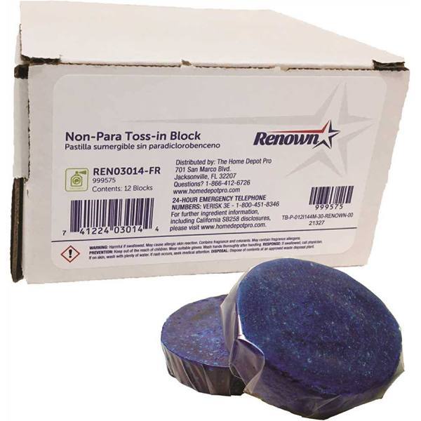 Renown Non-Para Enzymatic Deodorizing Urinal Block, Cherry Scent, Package Of 12