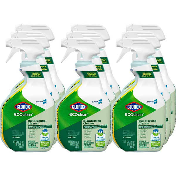 Clorox Ecoclean Disinfecting Cleaner Spray, Cloroxpro, 32 Fl Oz, Case Of 9