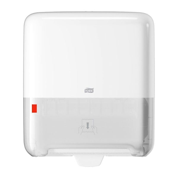 Tork Matic Hand Towel Roll Dispenser, White, H1 System, Elevation Design, One-at-a-Time Dispensing