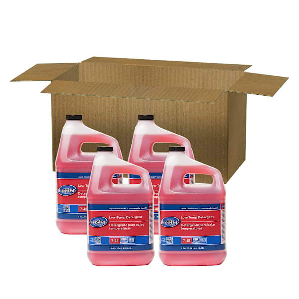 P&G PRO Luster Low Temp Dishwasher Liquid Detergent, Closed Loop, 1 Gal, Case Of 4