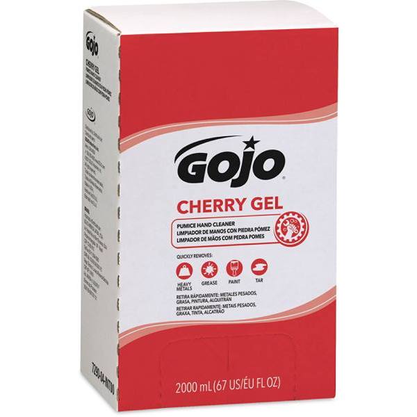 Gojo Cherry Gel Pumice Hand Cleaner, Cherry Scent, 2000 mL Refill For Gojo PRO Tdx Dispenser Package Of 4