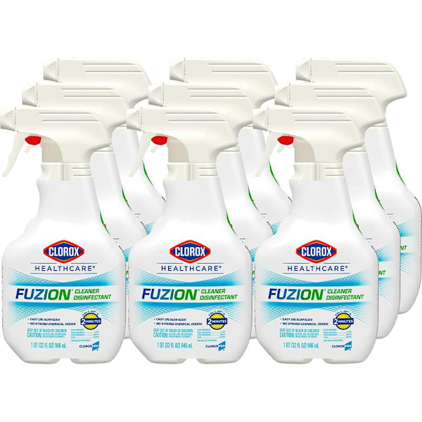 Clorox Healthcare Fuzion Cleaner Disinfectant Spray, 32 Oz., Case Of 9