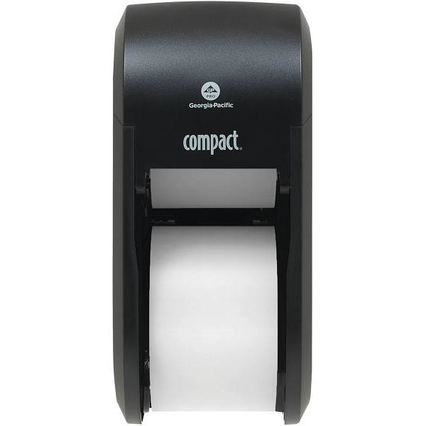 COMPACT 2-Roll Coreless Vertical Toilet Paper Dispenser, Black