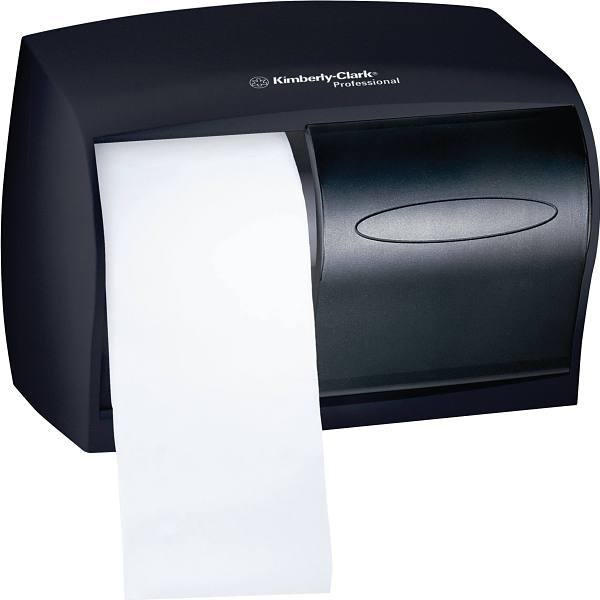 Scott Double Standard Roll Black Coreless Toilet Paper Dispenser,