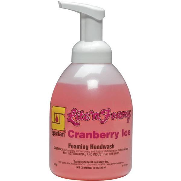 Spartan Lite'n Foamy Handwash, Foaming Hand Wash Bottle, Cranberry Ice Scent, 18 Oz