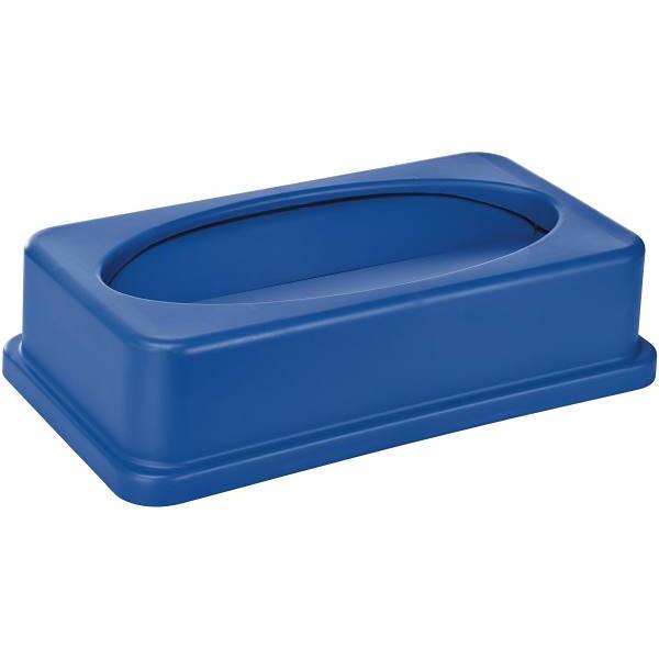 Alpine Industries 23 Gal. Slim Drop Slot Swing Trash Can Lid (Blue)