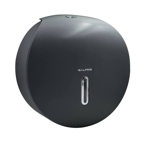 Alpine Industries Plastic Single Roll Jumbo Toilet Paper Dispenser (Gray)