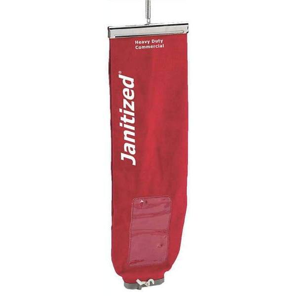 Janitized Red Cloth Bag W/ Lock Top Load