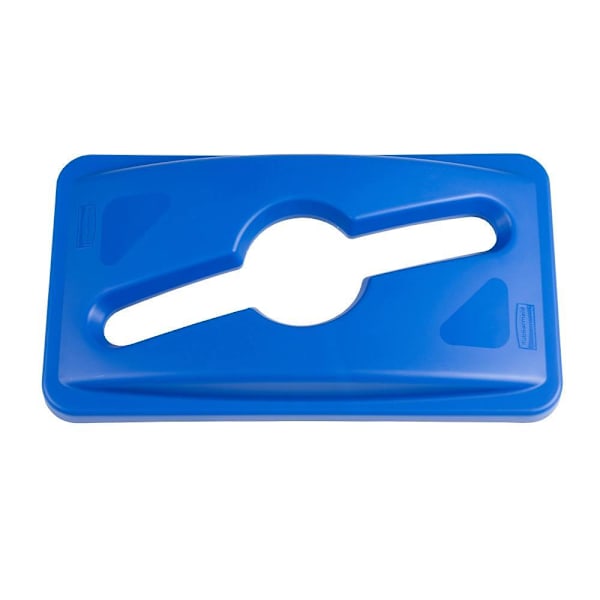Rubbermaid Commercial Slim Jim Single Stream Recycling Bin Lid (Blue)