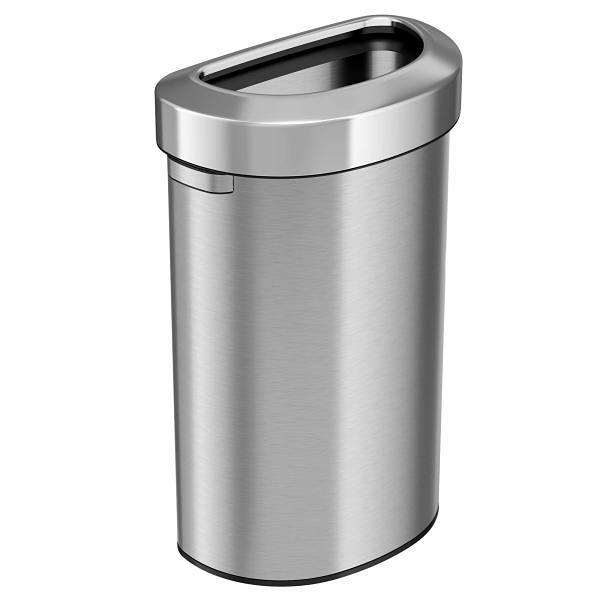 HLS Commercial 23 Gallon Semi-Round Open Top Trash Can With Odor Filter