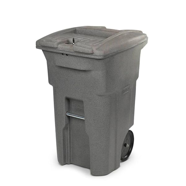 Toter 64 Gal. Document Trash Can W/ Wheels And Lid Lock (Graystone)