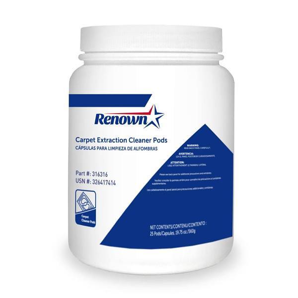 Renown Carpet Extraction Cleaner Pod, 25 Pods Per Container