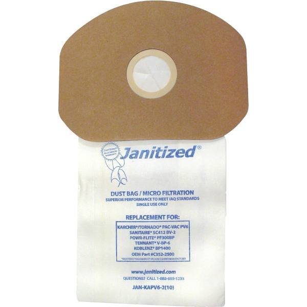 Janitized Jan-Kapv6-2(10) Vacuum Bag, Package Of 10