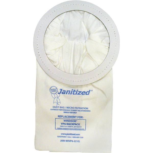 Janitized Jan-Wivp6-2(10) Vacuum Bag (10-Pack)