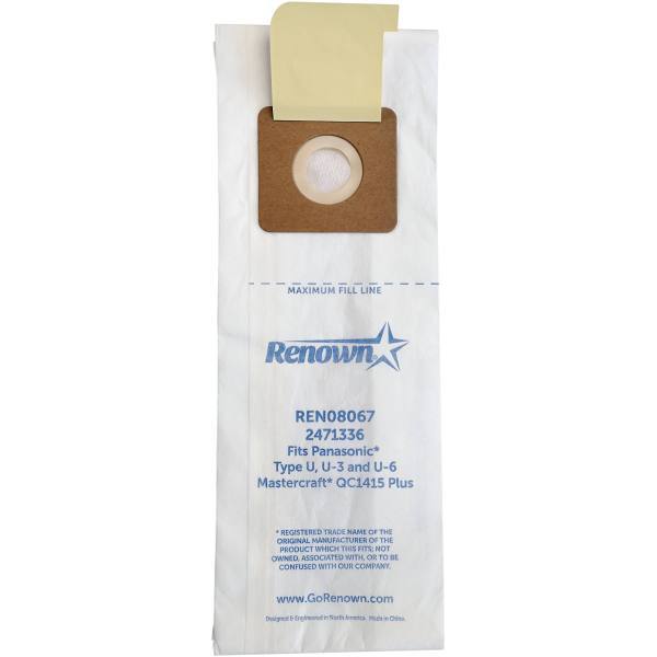 Renown Panasonic U Vacuum Bag Package Of 3