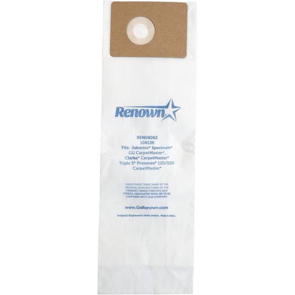 Renown Carpetmaster Vacuum Bag Package Of 10