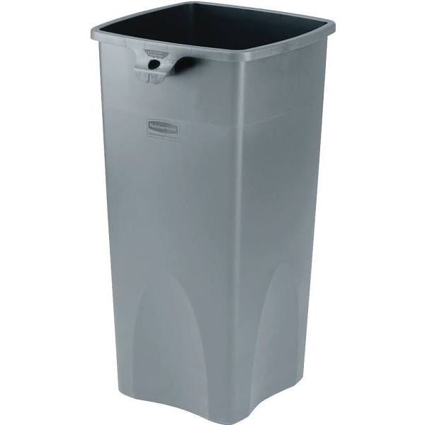 Rubbermaid Commercial Untouchable Square Trash Can, 23 Gal, Grey
