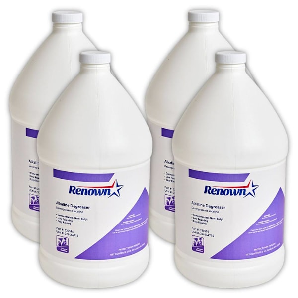 Renown Alkaline Degreaser, Fragrance Free, 1 Gal, Case Of 4