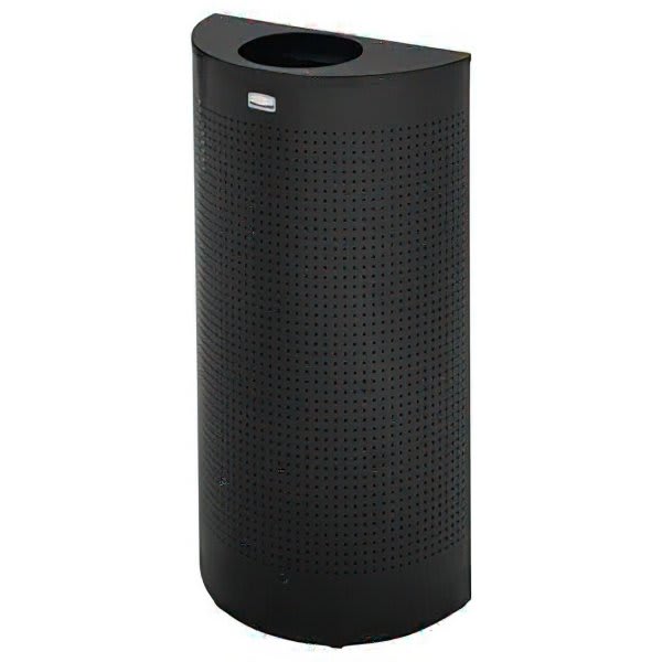Rubbermaid Commercial Silhouettes 12 Gallon Open-Top Half-Round Trash Can (Black)