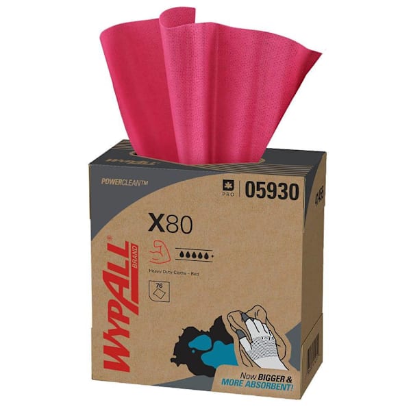 Wypall Powerclean X80 Heavy Duty Reusable Wipes, Case Of 5