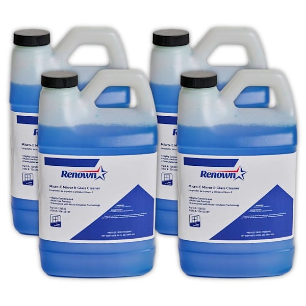 Renown Micro-E Mirror And Glass Cleaner, 64 Oz, Case Of 4