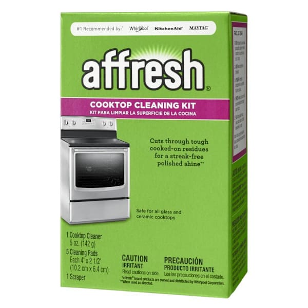 Affresh Cooktop Cleaning Kit, Safe For Glass & Ceramic Stovetops, Includes 5 Oz Cleaner, 5 Pads, 1 Scraper