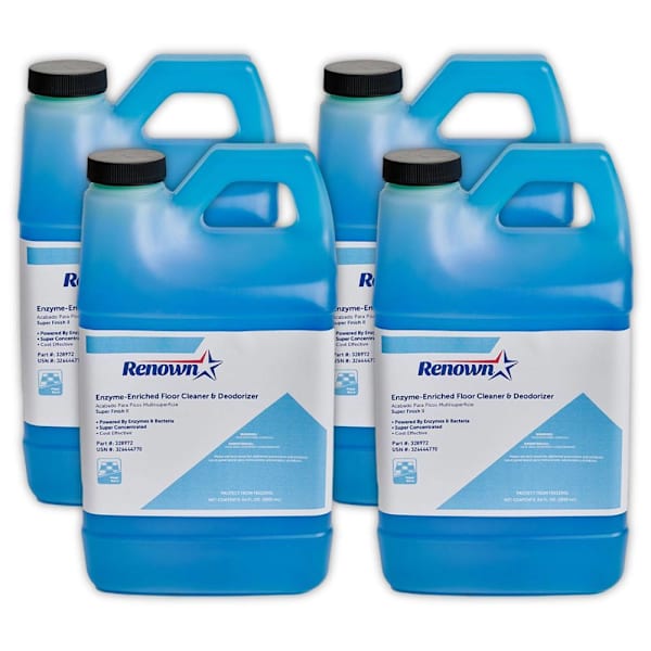 Renown Enzyme-Enriched Floor Cleaner & Deodorizer, 64 Oz, Case Of 4
