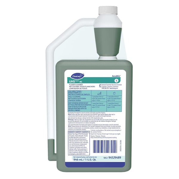 Diversey 1 Qt. Accumix Uhs Sc Hardwood Floor Cleaner, Case Of 6