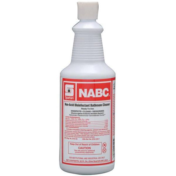 Spartan NABC Restroom Disinfectant, No Dye, Floral Scent, 1 Qt, Package of 12