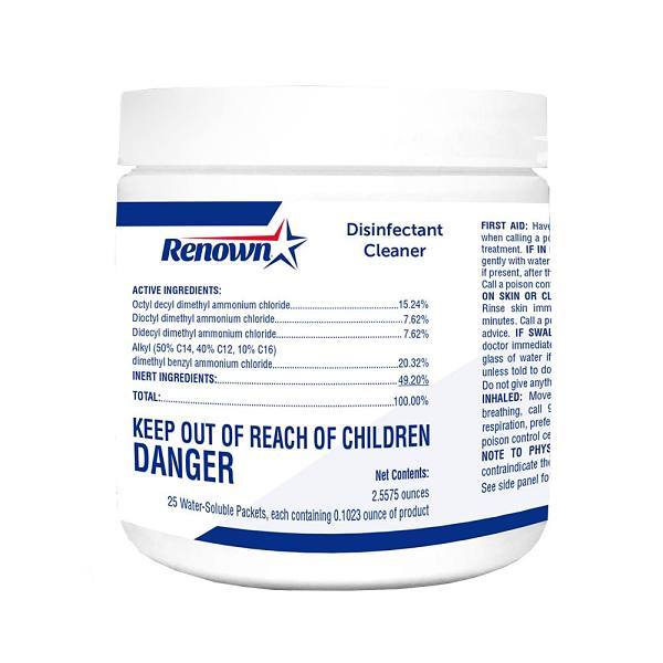 Renown Disinfectant Cleaner Pod, 25 Pods Per Container