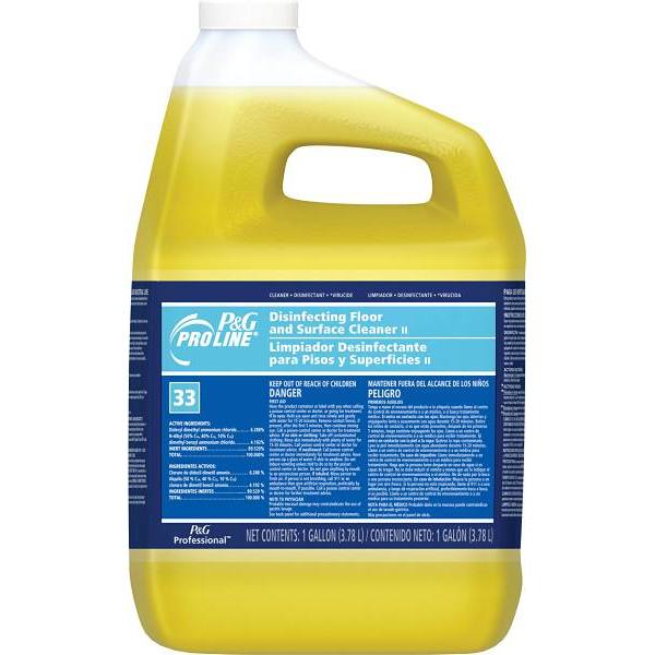 P&G PRO Proline #33 Disinfecting Floor And Multi-Surface Cleaner, 1 Gal, Case Of 4