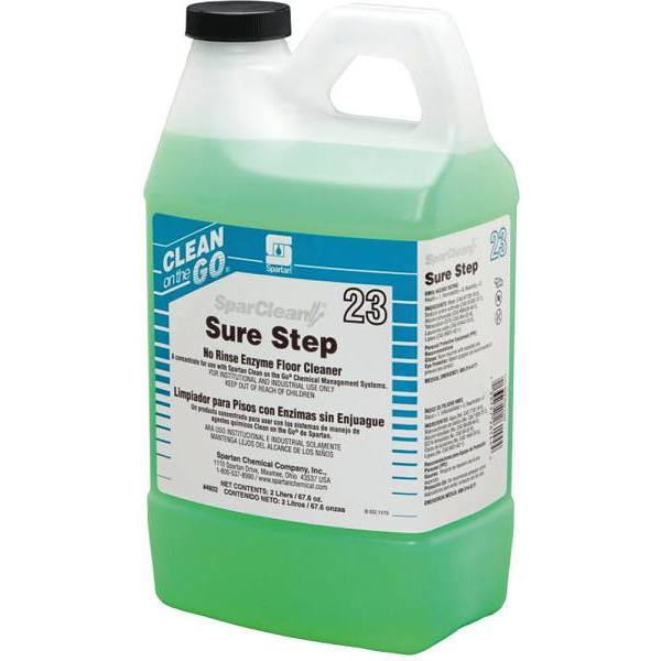 Spartan Clean on the Go, SparClean Sure Step 23, Enzyme Floor Cleaner, Clean Scent, 2l, Case Of 4